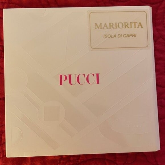 NWT Emilio Pucci Pink & Coral Psychedelic Print Cotton Pocket Square Scarf - Picture 3 of 4